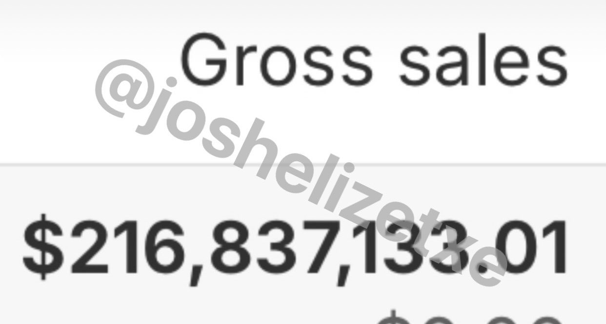 Gross sales $216,837,133.01